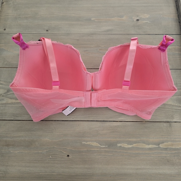 NWT Victoria's Secret PINK Body Lined Demi Bra coral pink size 36DD or 36E - Picture 4 of 11